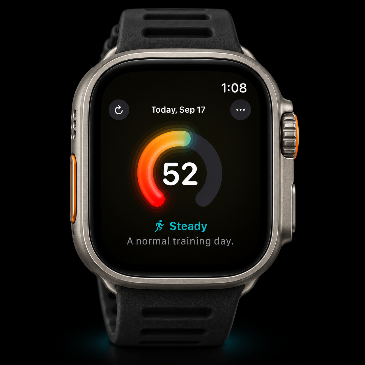 Push showing a Steady score of 52 on Apple Watch Ultra